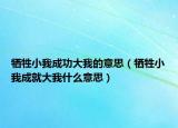 犧牲小我成功大我的意思（犧牲小我成就大我什么意思）