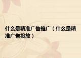 什么是精準(zhǔn)廣告推廣（什么是精準(zhǔn)廣告投放）