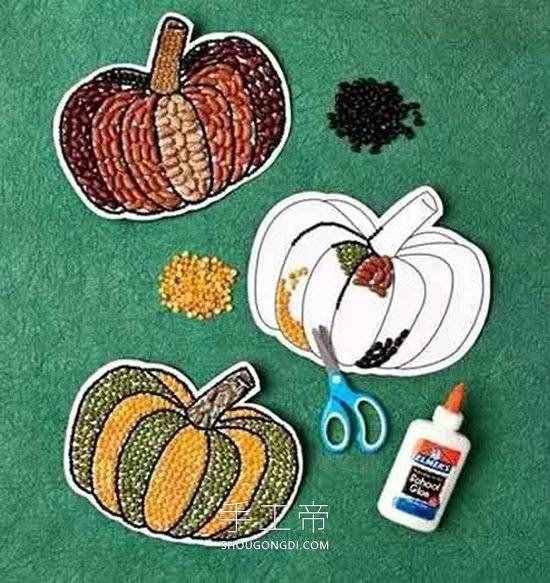 用豆子DIY制作豆貼畫怎么做 -  www.shougongdi.com