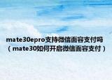 mate30epro支持微信面容支付嗎（mate30如何開啟微信面容支付）