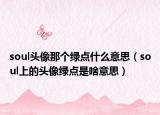 soul頭像那個綠點什么意思（soul上的頭像綠點是啥意思）