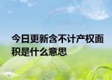 今日更新含不計(jì)產(chǎn)權(quán)面積是什么意思