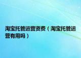淘寶托管運營資費（淘寶托管運營有用嗎）