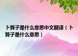 卜算子是什么意思中文翻譯（卜算子是什么意思）