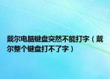戴爾電腦鍵盤(pán)突然不能打字（戴爾整個(gè)鍵盤(pán)打不了字）