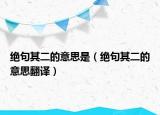 絕句其二的意思是（絕句其二的意思翻譯）