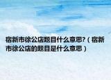 宿新市徐公店題目什么意思?（宿新市徐公店的題目是什么意思）