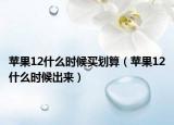 蘋果12什么時候買劃算（蘋果12什么時候出來）