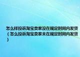 怎么樣投訴淘寶賣家沒在規(guī)定時間內發(fā)貨（怎么投訴淘寶賣家未在規(guī)定時間內發(fā)貨）