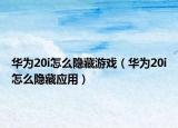 華為20i怎么隱藏游戲（華為20i怎么隱藏應(yīng)用）
