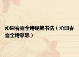 沁園春雪全詩硬筆書法（沁園春雪全詩意思）