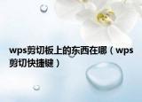wps剪切板上的東西在哪（wps剪切快捷鍵）