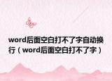 word后面空白打不了字自動換行（word后面空白打不了字）