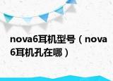 nova6耳機(jī)型號（nova6耳機(jī)孔在哪）