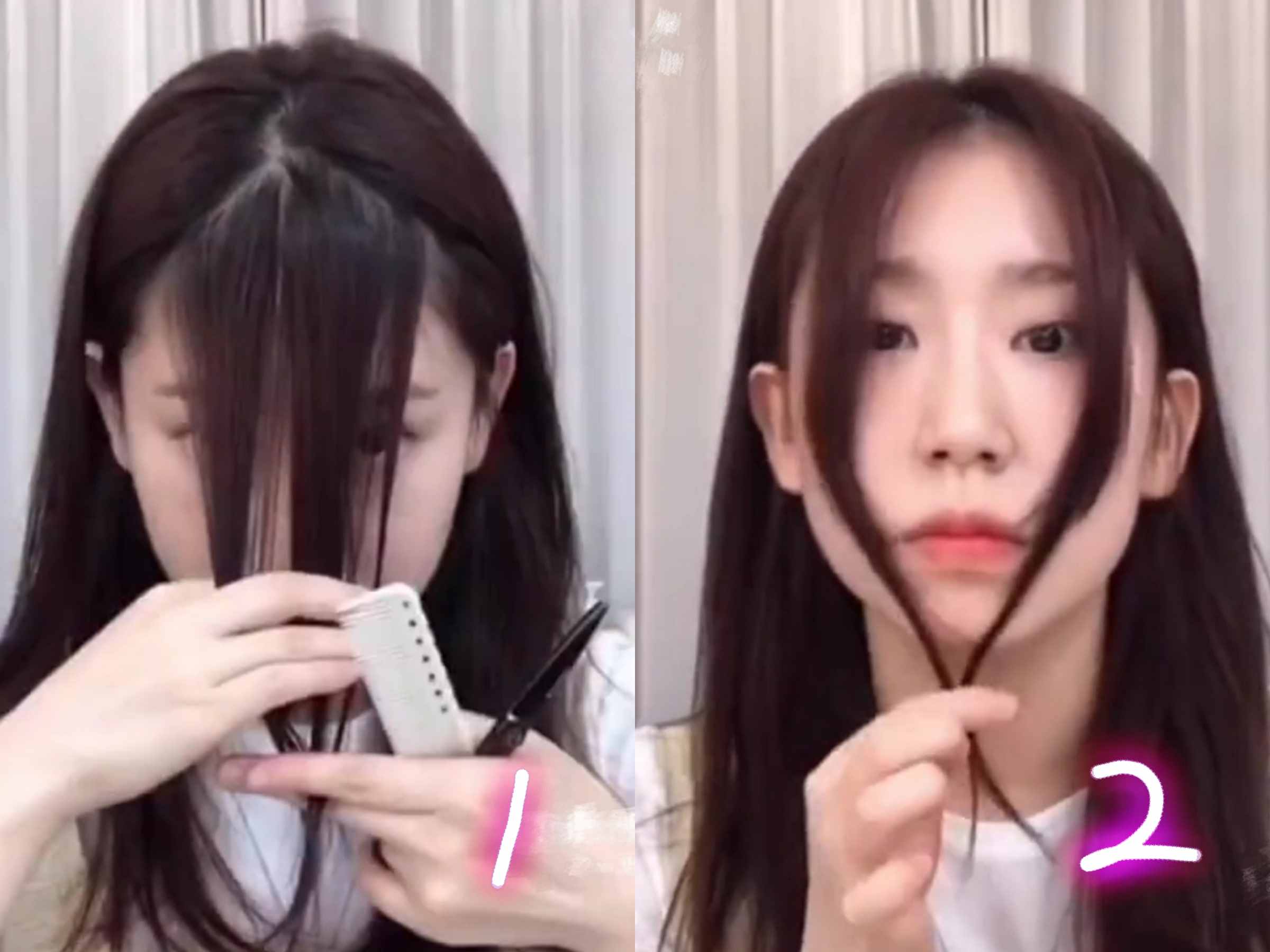 手殘黨也能學(xué)會(huì)的空氣劉海和八字劉海的修剪方法，在家輕松剪劉海