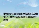 華為mate30pro清理加速怎么這么慢了（華為mate30怎么清理運(yùn)行程序）