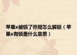 蘋果x被鎖了停用怎么解鎖（蘋果x有鎖是什么意思）