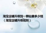 淘寶店鋪升級(jí)到一顆鉆要多少錢（淘寶店鋪升級(jí)規(guī)則）