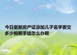 今日更新房產(chǎn)證添加兒子名字要交多少稅呢手續(xù)怎么辦呢