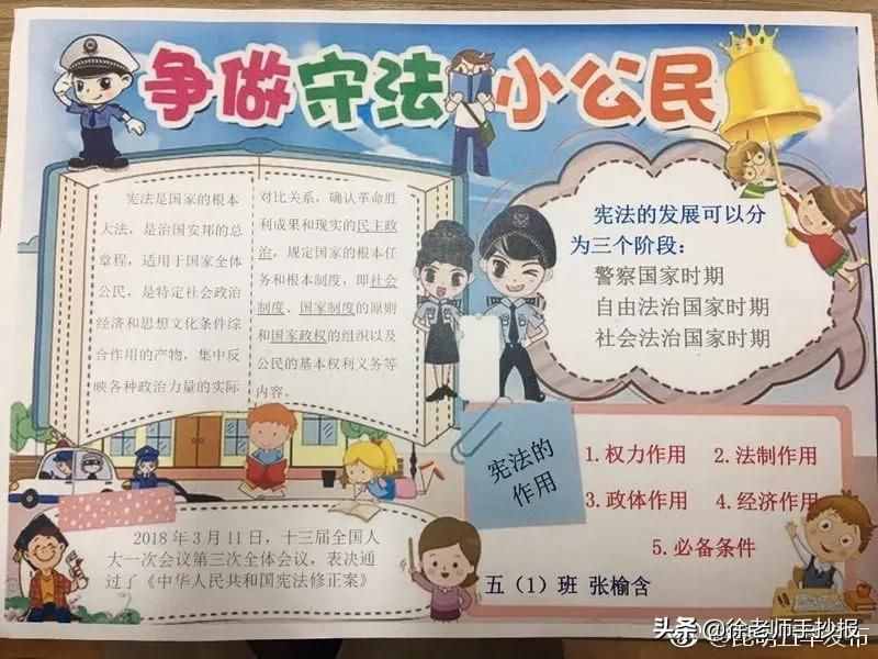 一組法制教育及憲法主題手抄報(bào)