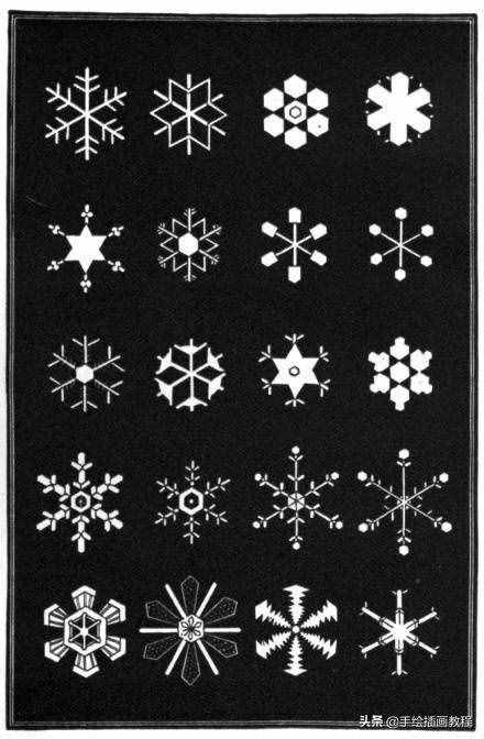 《Snowflakes》中各種雪花的畫法，碼了