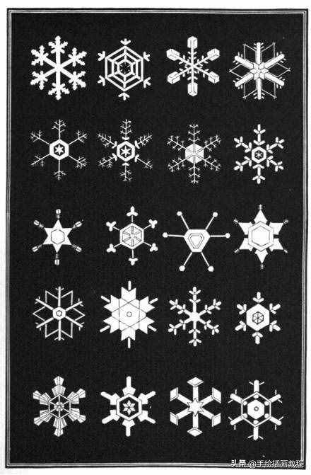 《Snowflakes》中各種雪花的畫法，碼了