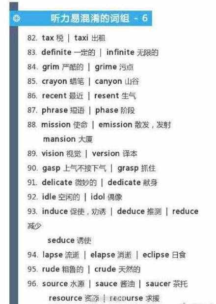 英語(yǔ)四六級(jí)聽力高頻詞，備考四六級(jí)的同學(xué)可以收藏一下