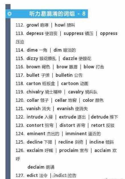 英語(yǔ)四六級(jí)聽力高頻詞，備考四六級(jí)的同學(xué)可以收藏一下