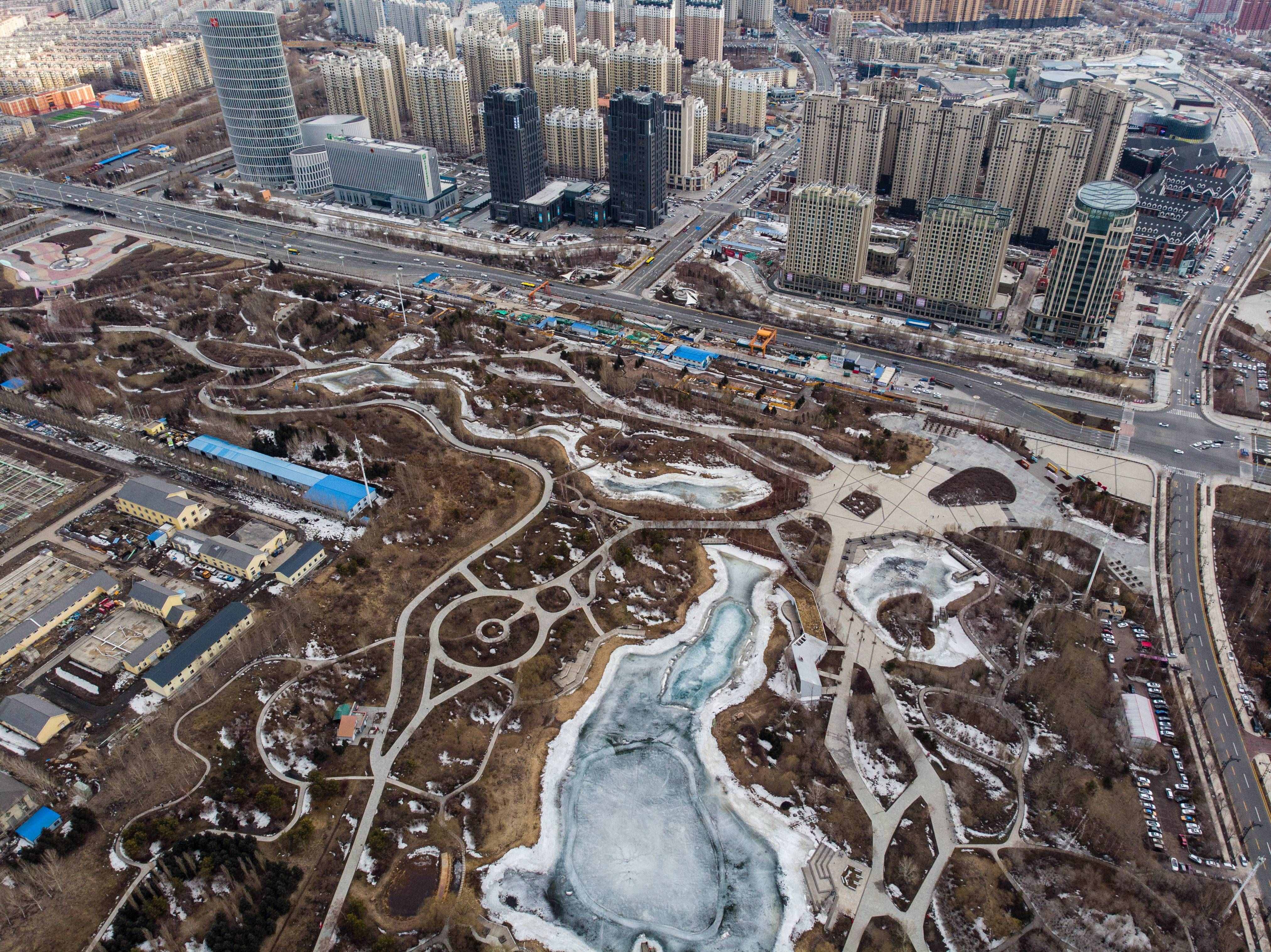 航拍哈爾濱房價最高地方，群力新區(qū)