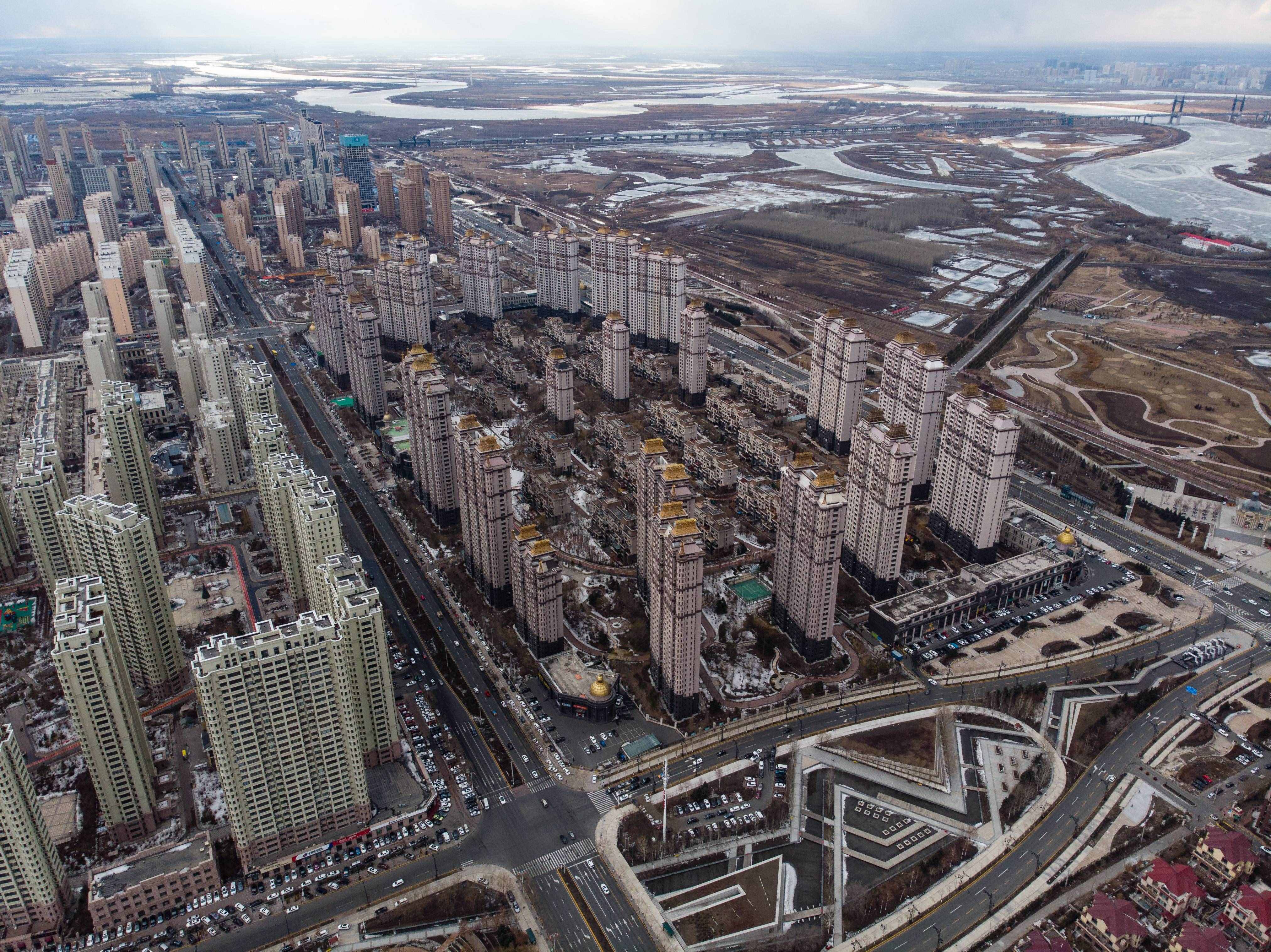 航拍哈爾濱房價最高地方，群力新區(qū)