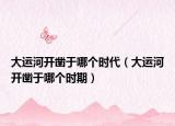 大運河開鑿于哪個時代（大運河開鑿于哪個時期）