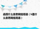 函授什么意思網(wǎng)絡(luò)用語（h是什么意思網(wǎng)絡(luò)用語）