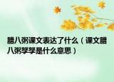 臘八粥課文表達(dá)了什么（課文臘八粥孥孥是什么意思）