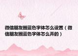 微信朋友圈藍(lán)色字體怎么設(shè)置（微信朋友圈藍(lán)色字體怎么弄的）