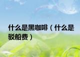 什么是黑咖啡（什么是駁船費(fèi)）
