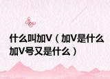 什么叫加V（加V是什么加V號又是什么）