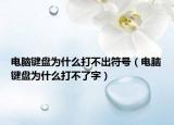 電腦鍵盤為什么打不出符號(hào)（電腦鍵盤為什么打不了字）