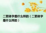 二繁體字是什么樣的（二繁體字是什么樣的）