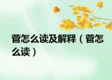 菅怎么讀及解釋（菅怎么讀）