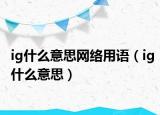 ig什么意思網(wǎng)絡(luò)用語（ig什么意思）