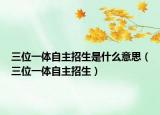 三位一體自主招生是什么意思（三位一體自主招生）