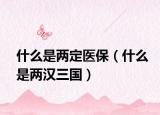 什么是兩定醫(yī)保（什么是兩漢三國(guó)）