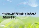 懷念親人逝世的短句（懷念親人逝世的詩句）