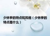 少林拳的特點和風格（少林拳的特點是什么）