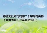 春城無(wú)處不飛花哪二個(gè)字寫(xiě)得傳神（春城無(wú)處不飛花哪個(gè)節(jié)日）