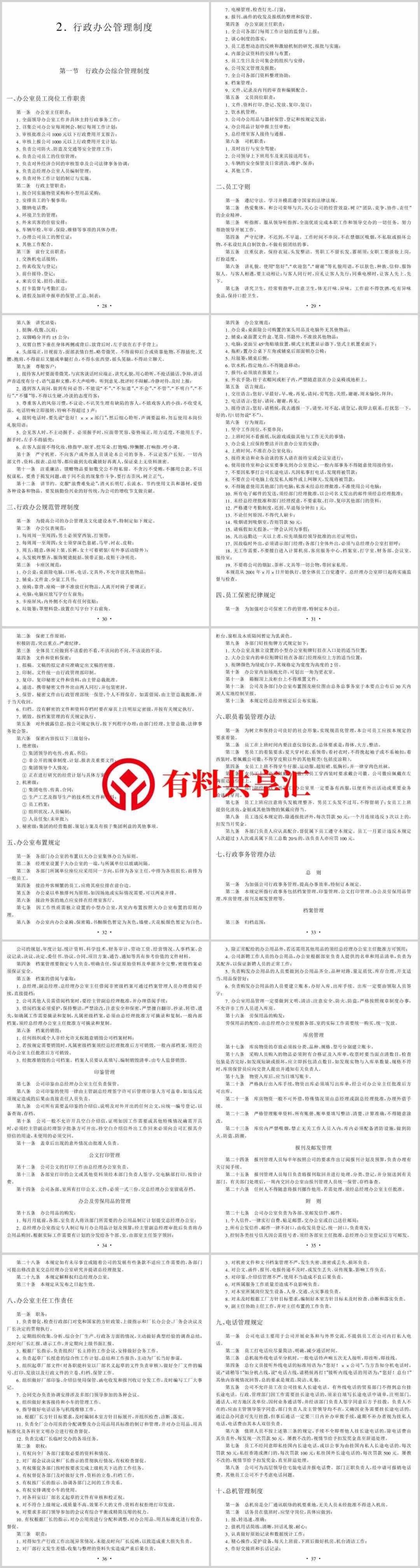 企業(yè)管理制度范本大全