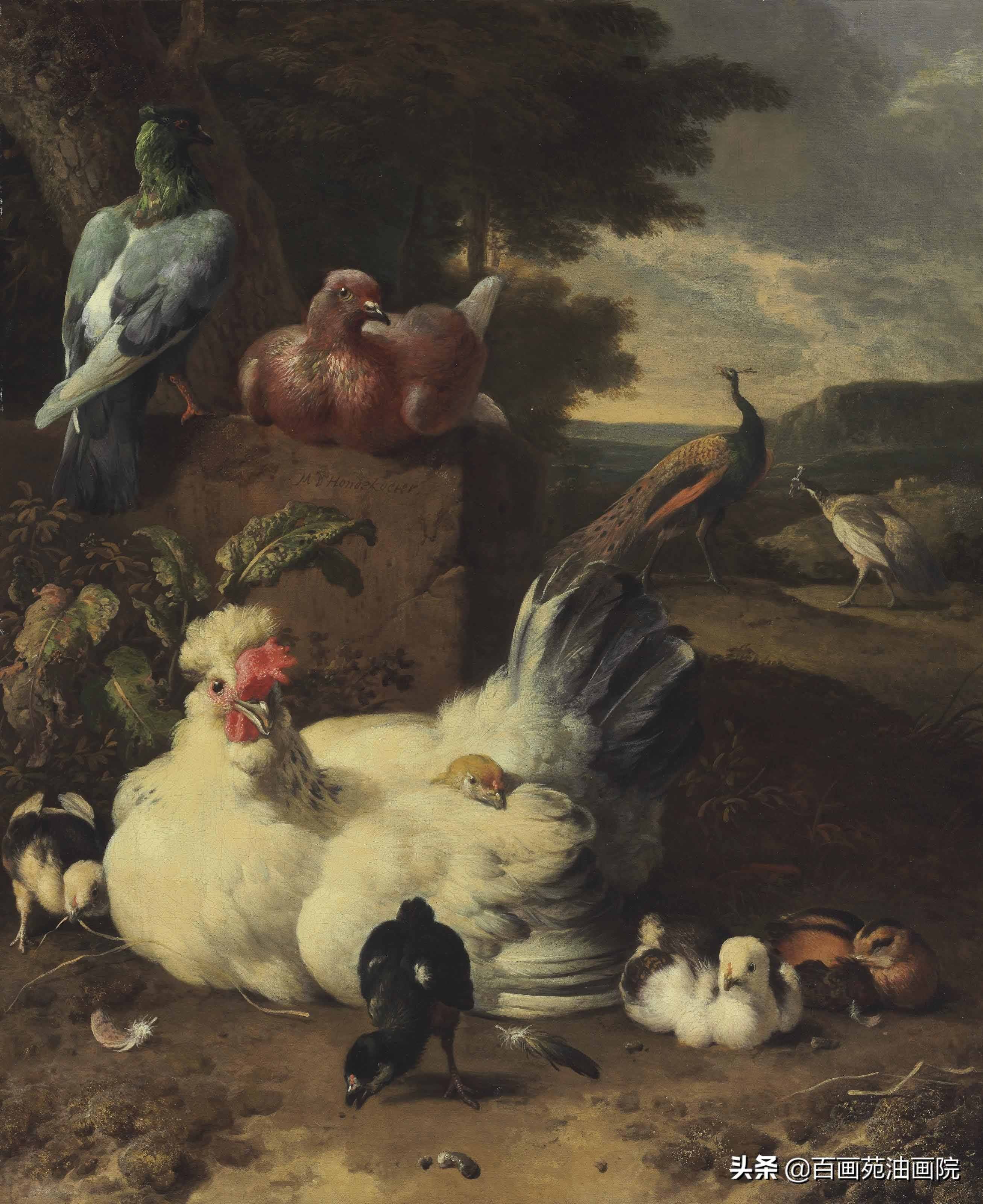 油畫動(dòng)物欣賞——Melchior·d'Hondecoeter