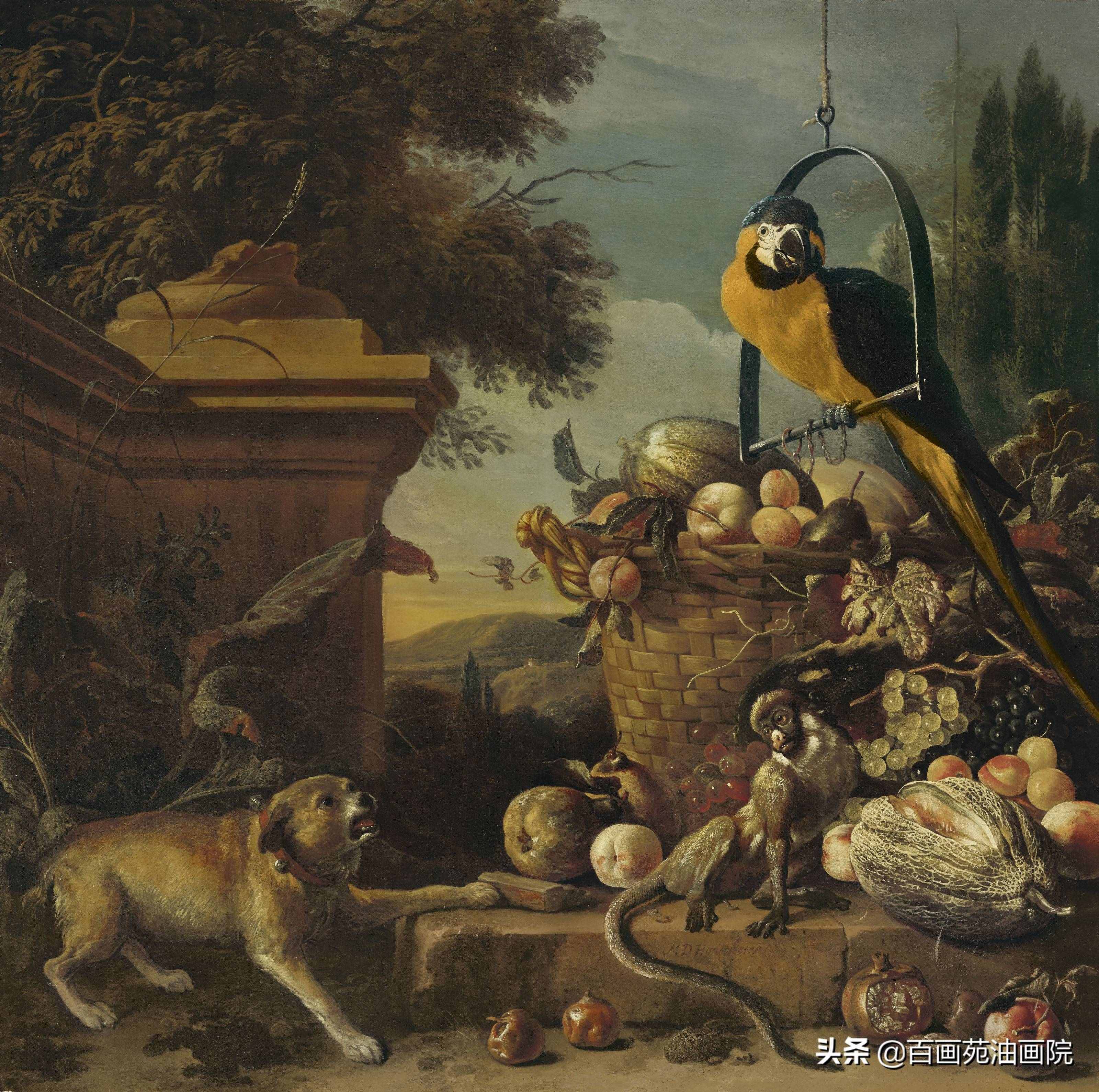 油畫動(dòng)物欣賞——Melchior·d'Hondecoeter