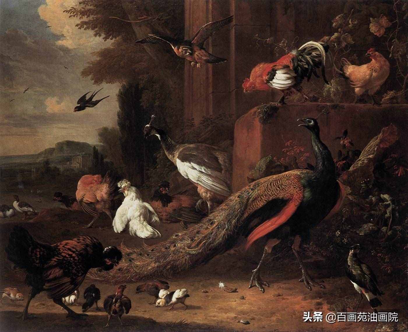 油畫動(dòng)物欣賞——Melchior·d'Hondecoeter