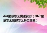 dnf勛章怎么快速獲得（DNF勛章怎么獲得怎么開啟勛章）